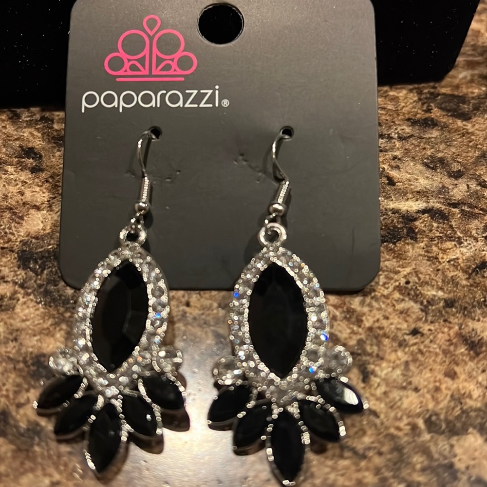 Prismatic Parade Black Earrings